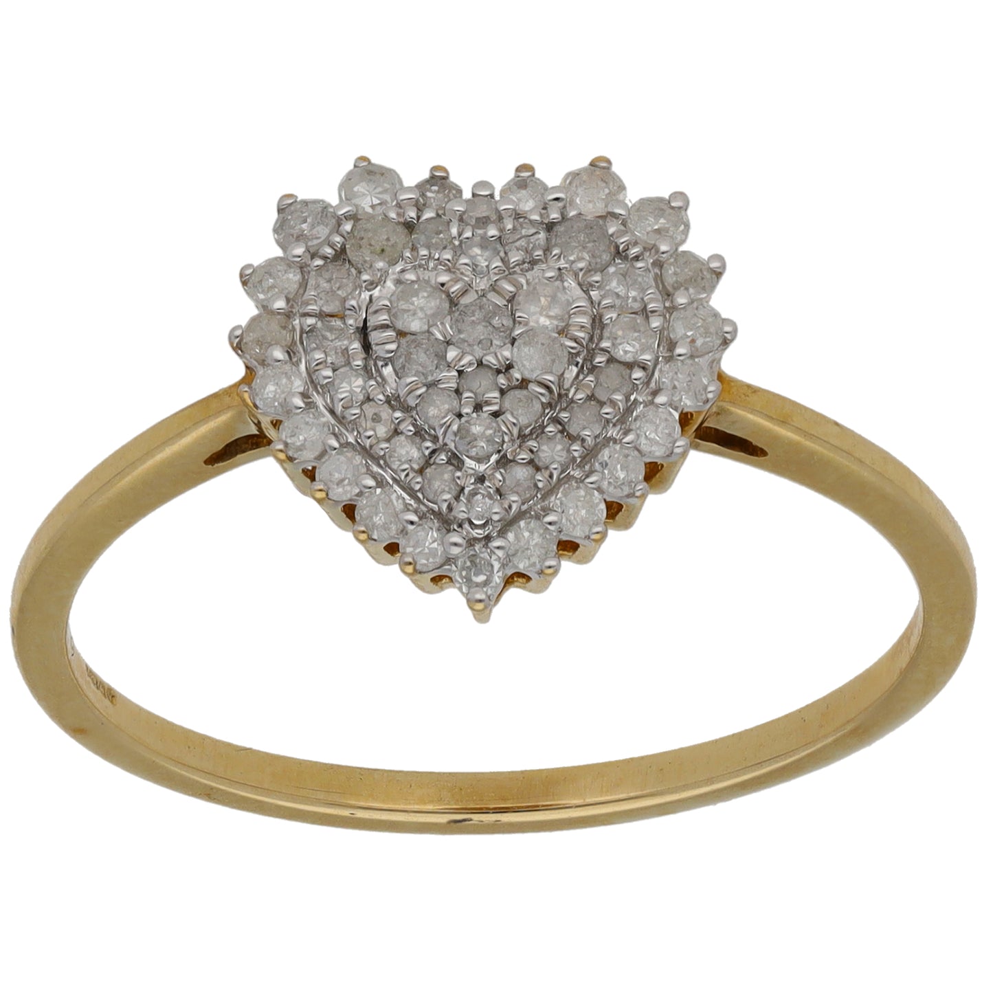 9ct Bicolour Gold 0.275ct Diamond Cluster Ring Size U