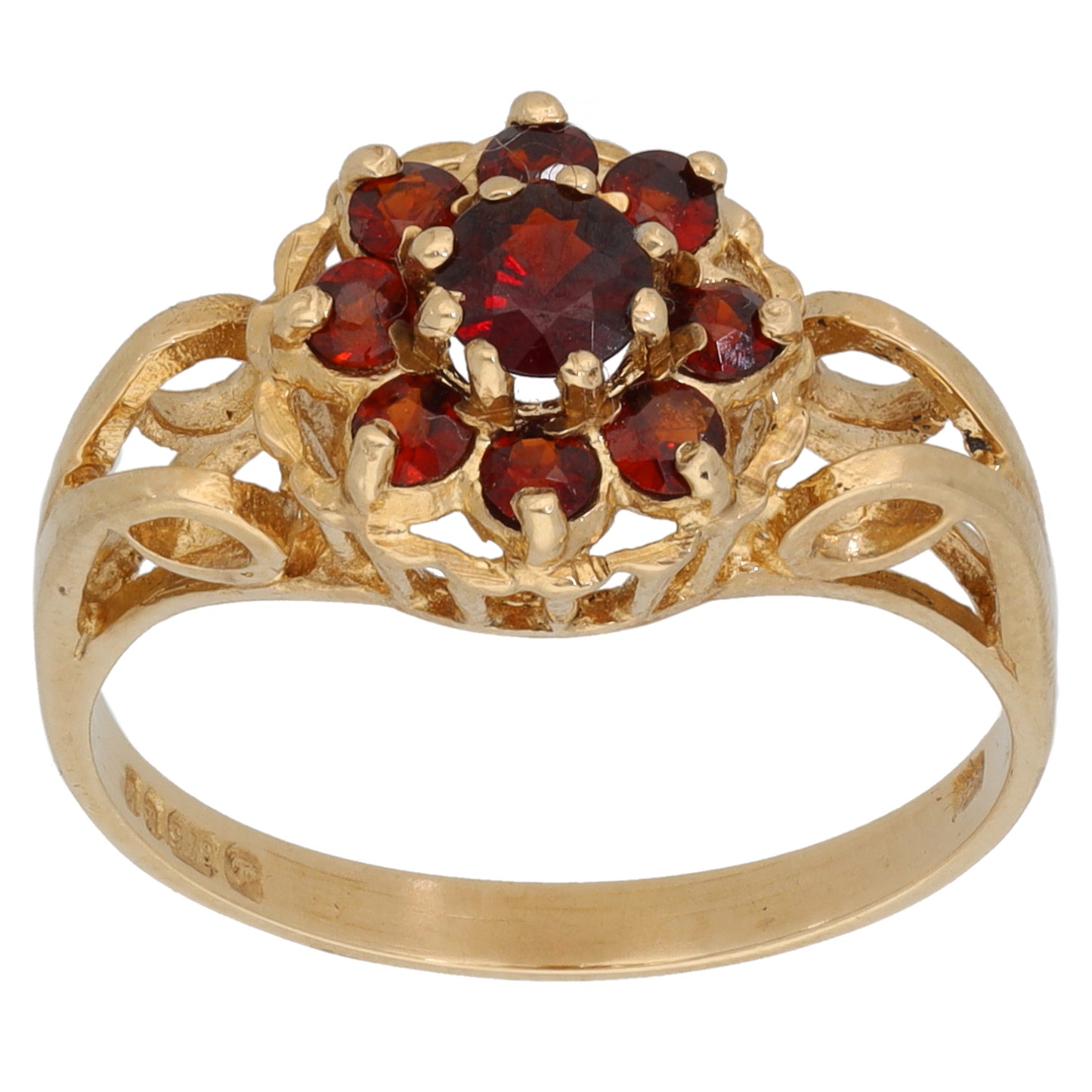 9ct Gold Garnet Dress/Cocktail Ring Size Q