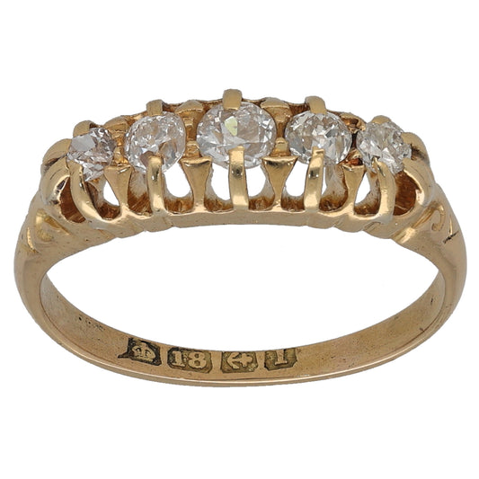 18ct Gold 0.45ct Diamond Half Eternity Ring Size L