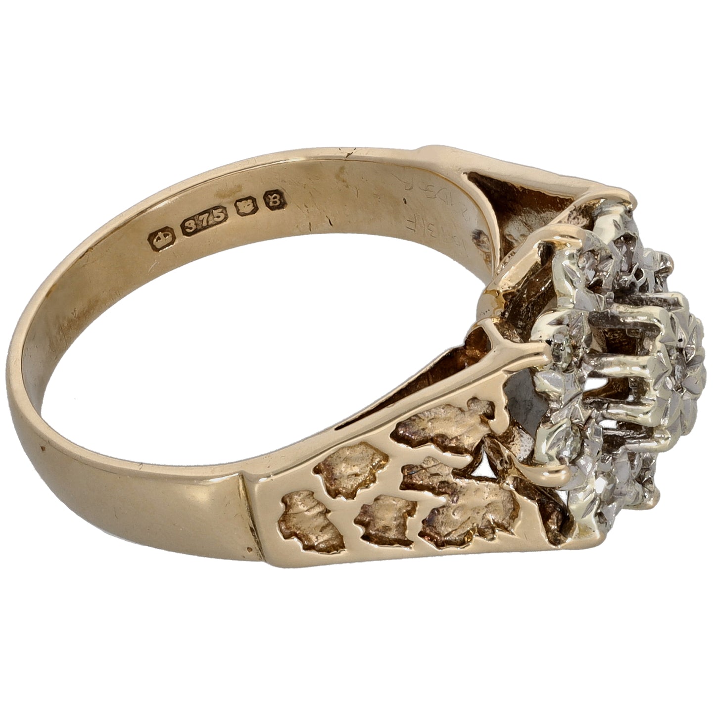 9ct Gold 0.09ct Diamond Cluster Ring Size N