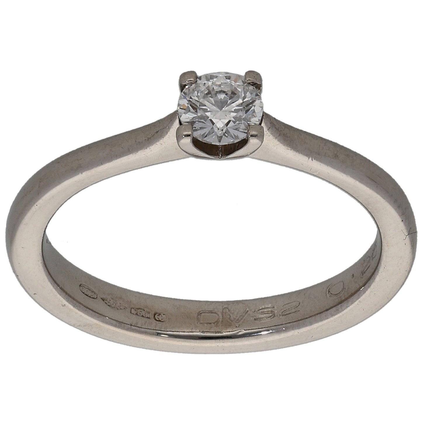 Platinum 0.26ct Diamond Solitaire Ring Size L