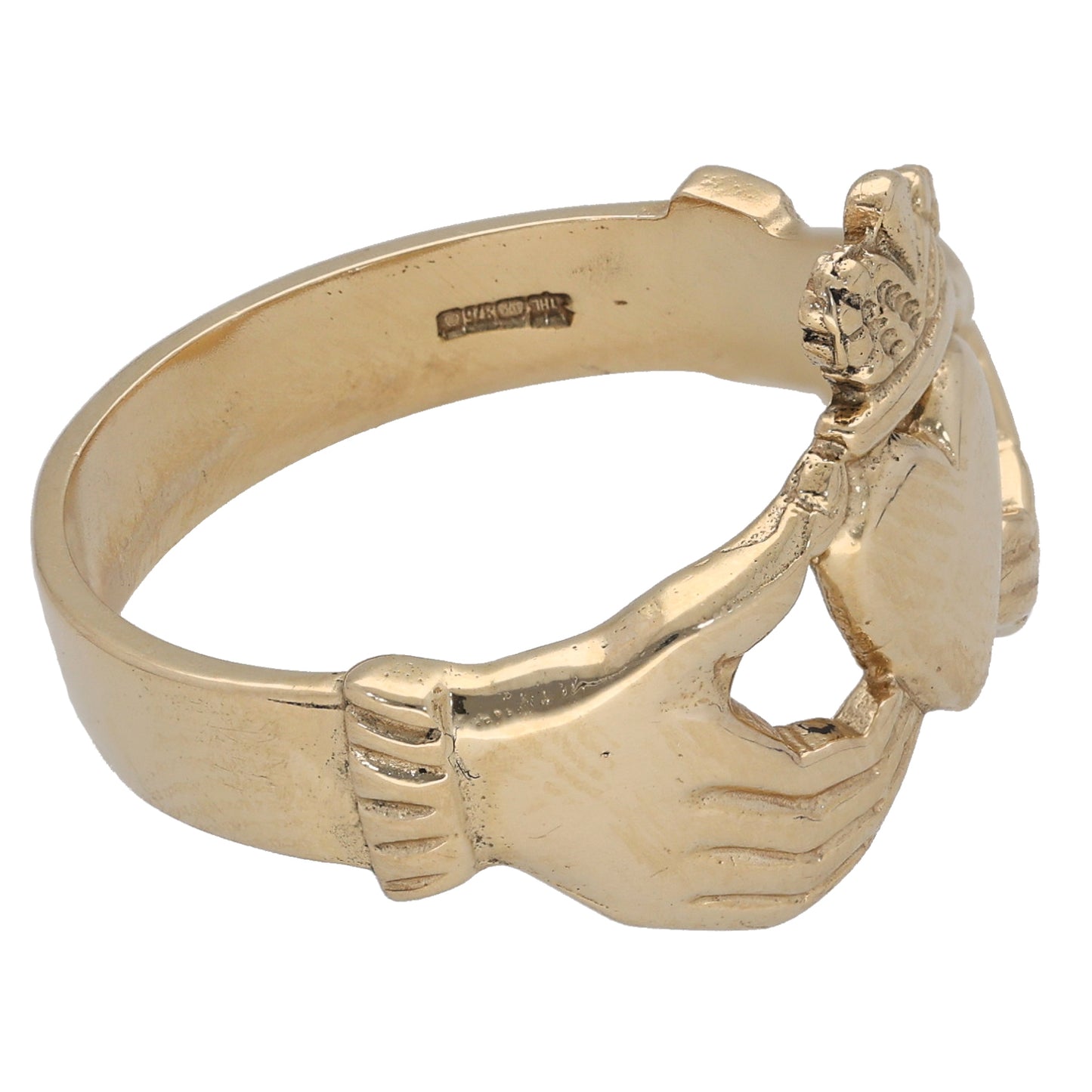 9ct Gold Claddagh Ring Size X
