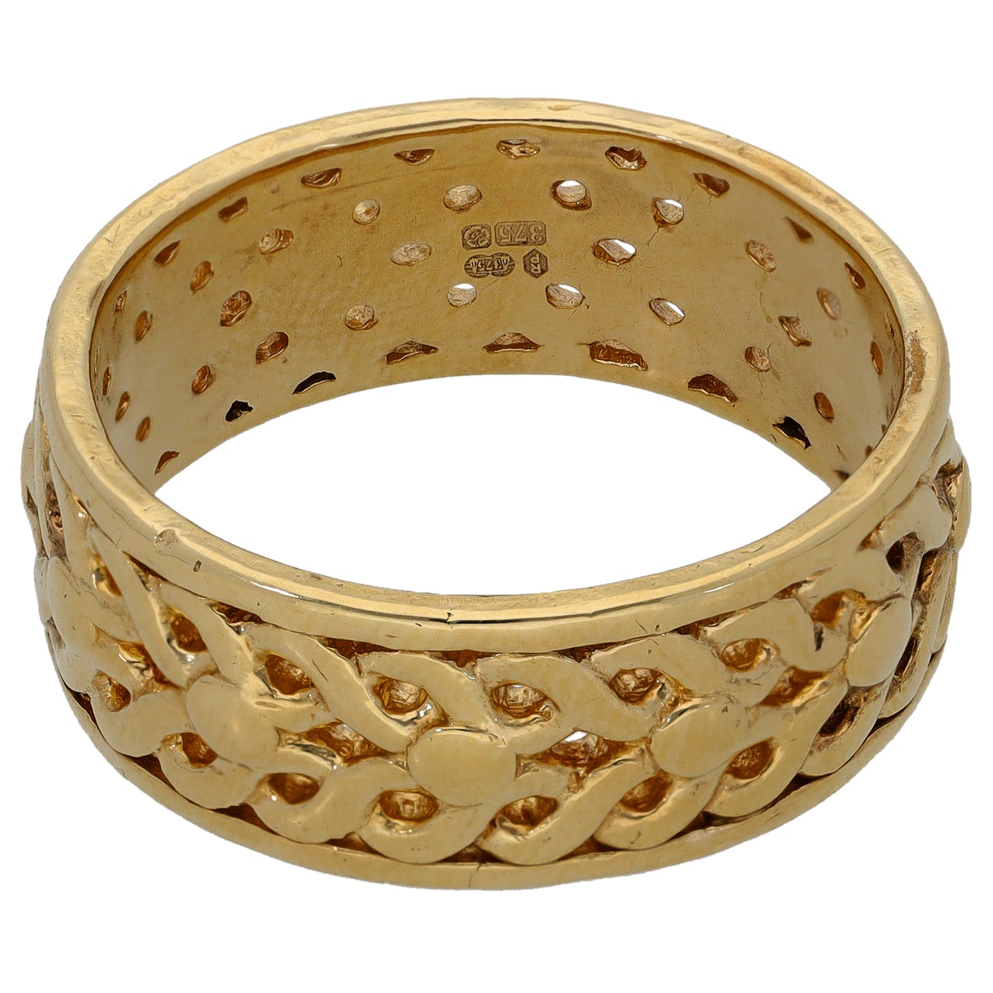 9ct Gold Patterned Wedding Ring Size V