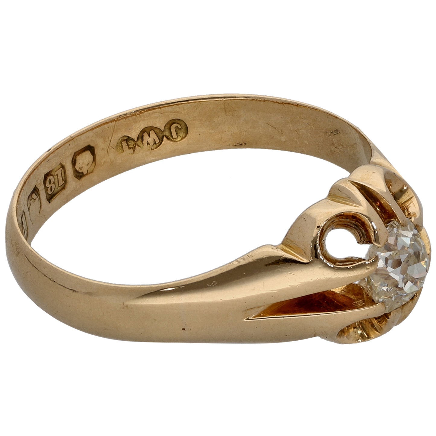 18ct Gold 0.48ct Diamond Solitaire Ring Size R