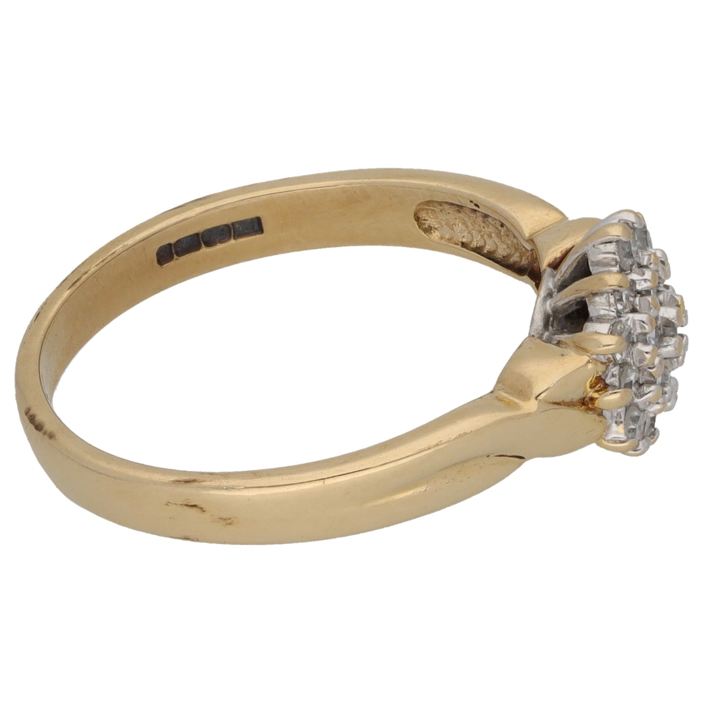 9ct Gold 0.22ct Diamond Cluster Ring Size M