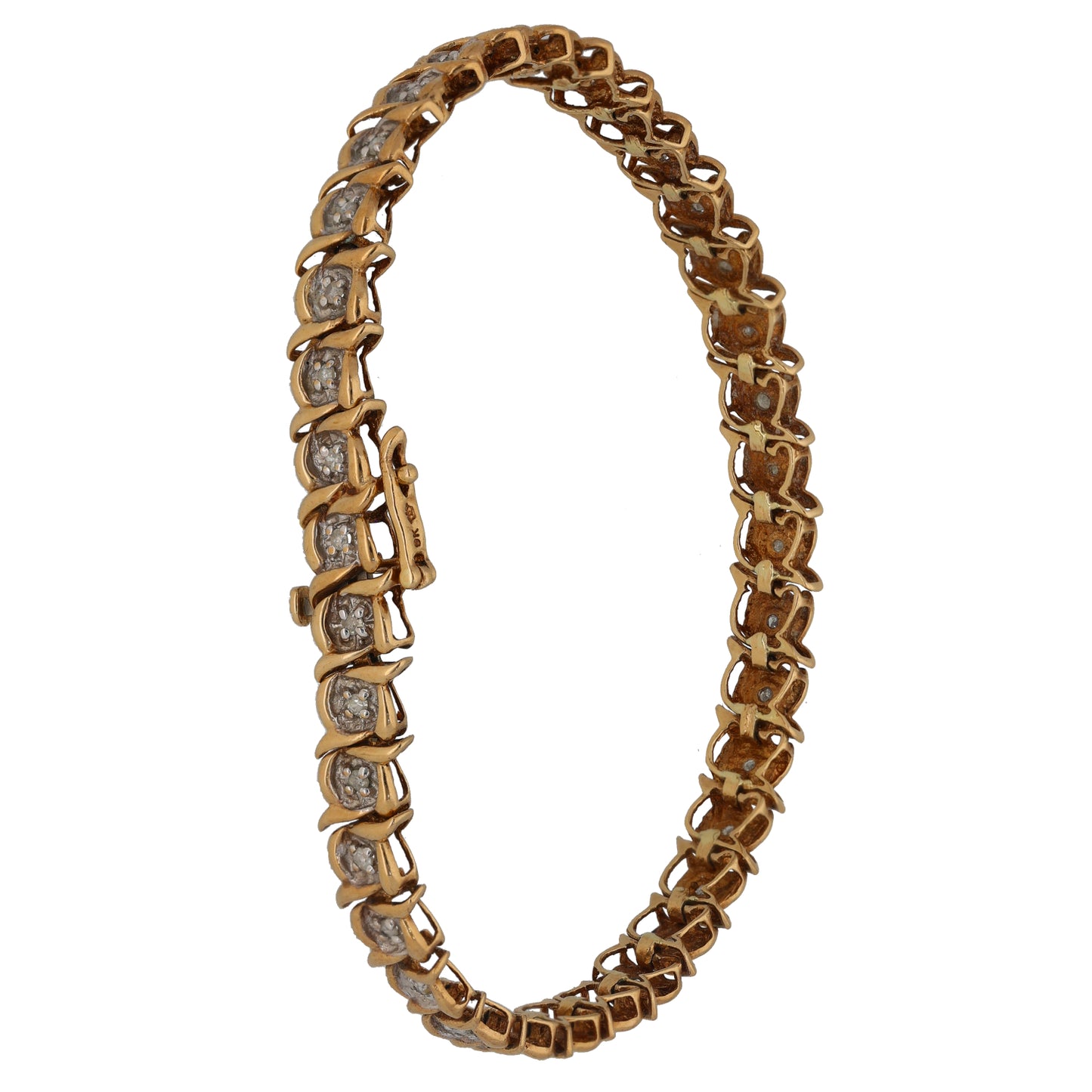 9ct Gold 0.18ct Diamond Line/Tennis Bracelet