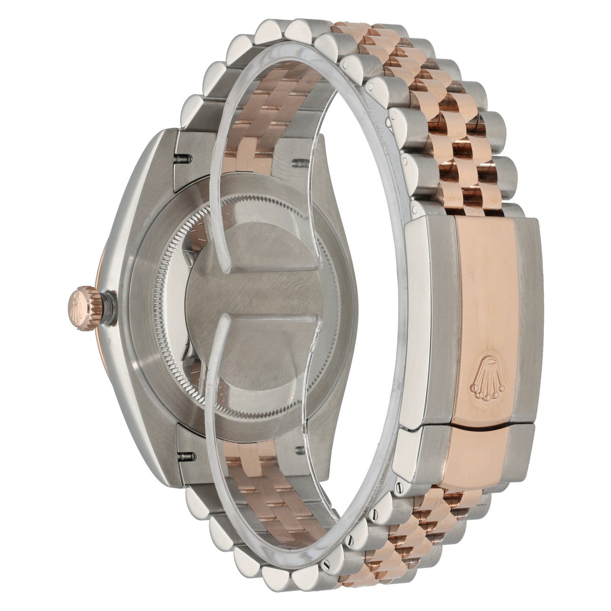 Rolex Datejust 41 126331, with stainless steel and rose gold case and bracelet, rear angle image