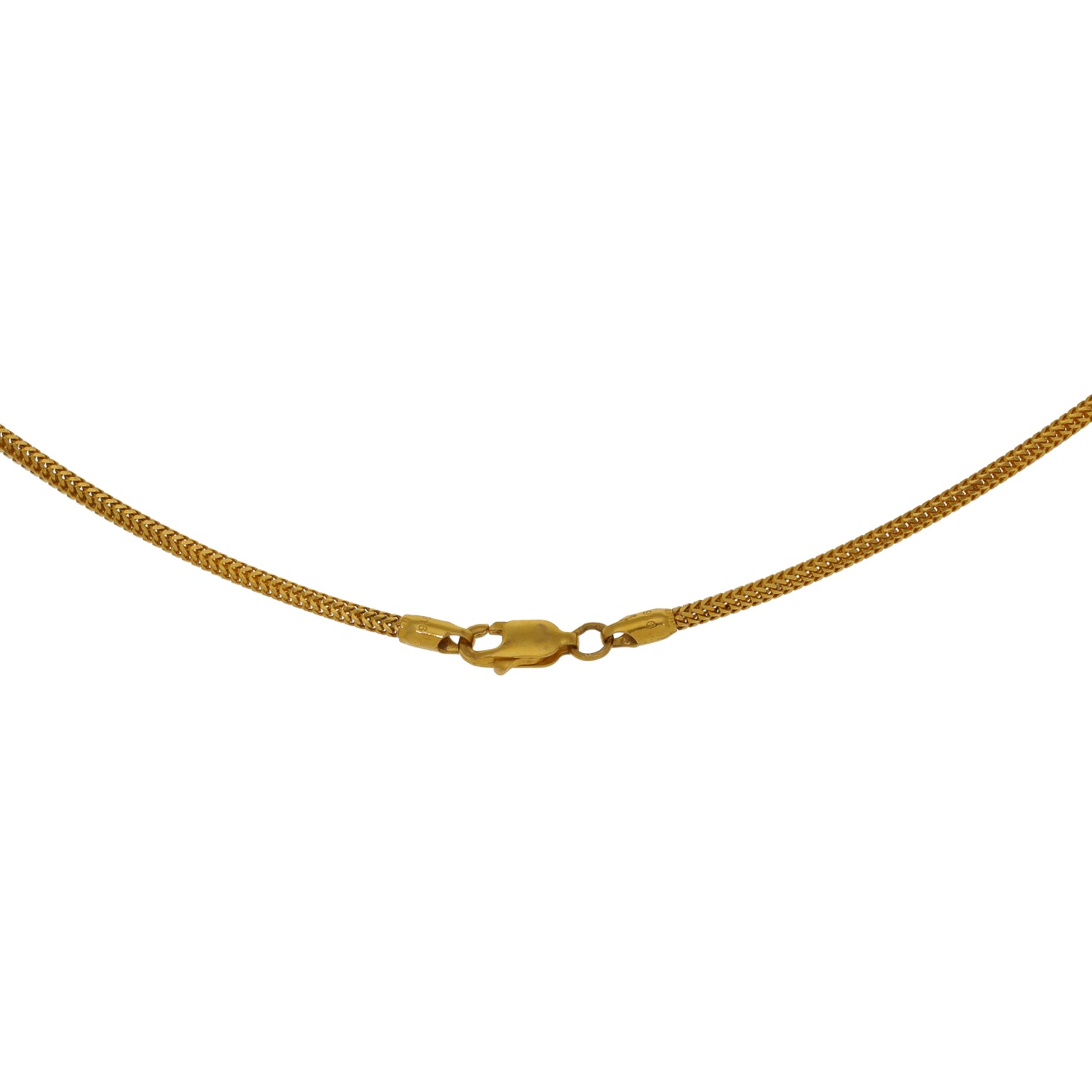 22ct Gold chain necklace with linked clasp at center
