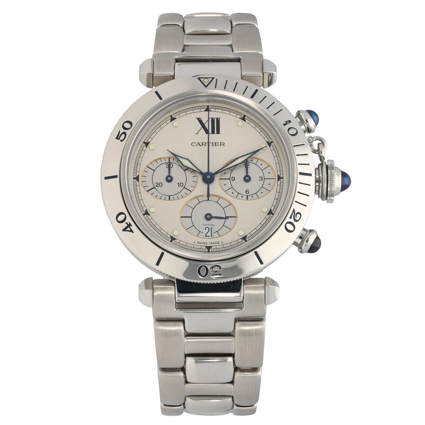 Cartier Pasha W31004H3 38mm Stainless Steel Watch