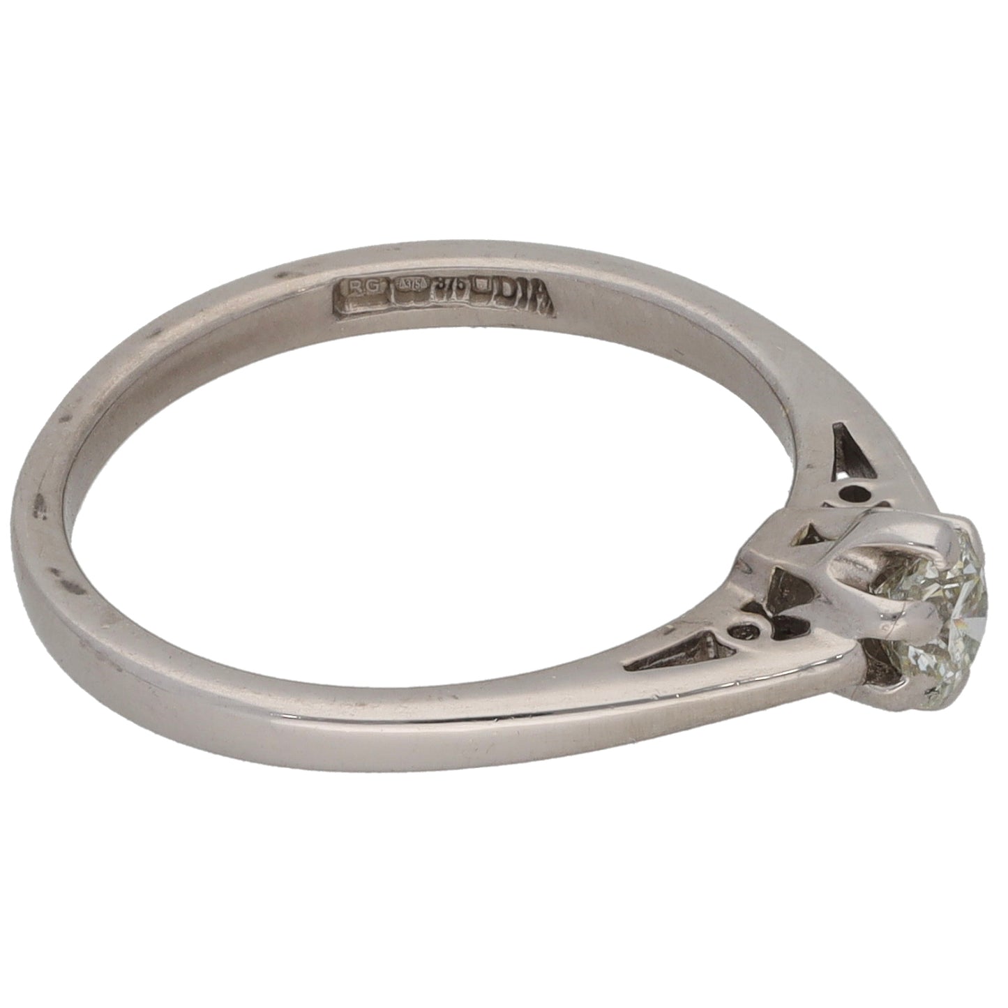 9ct White Gold 0.25ct Diamond Solitaire Ring Size L