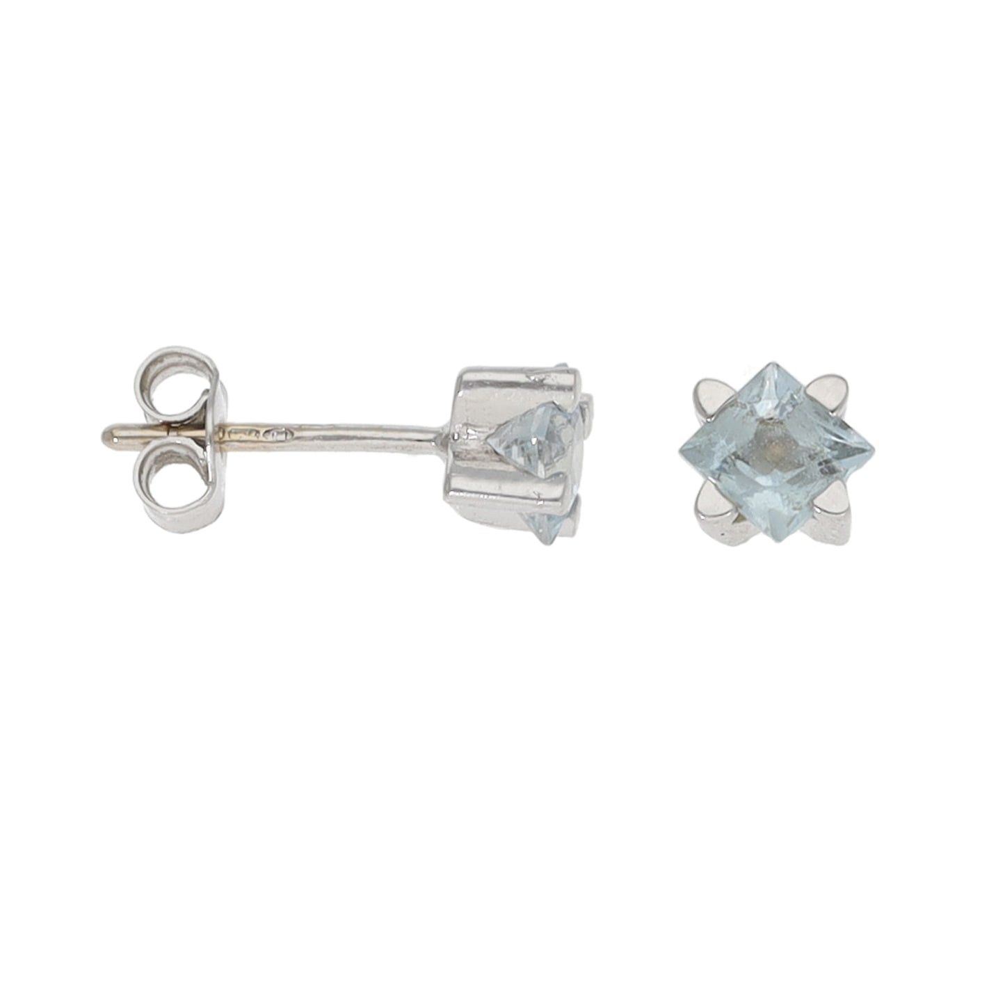 18ct White Gold Aquamarine Stud Earrings