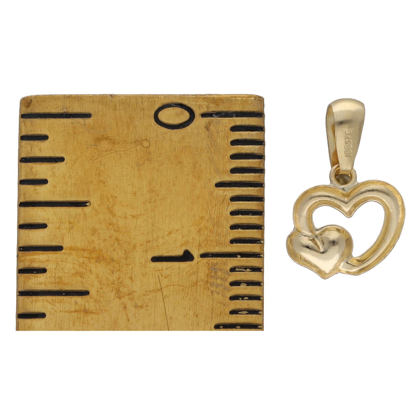 New 9ct Gold Kids Enamel Heart Pendant