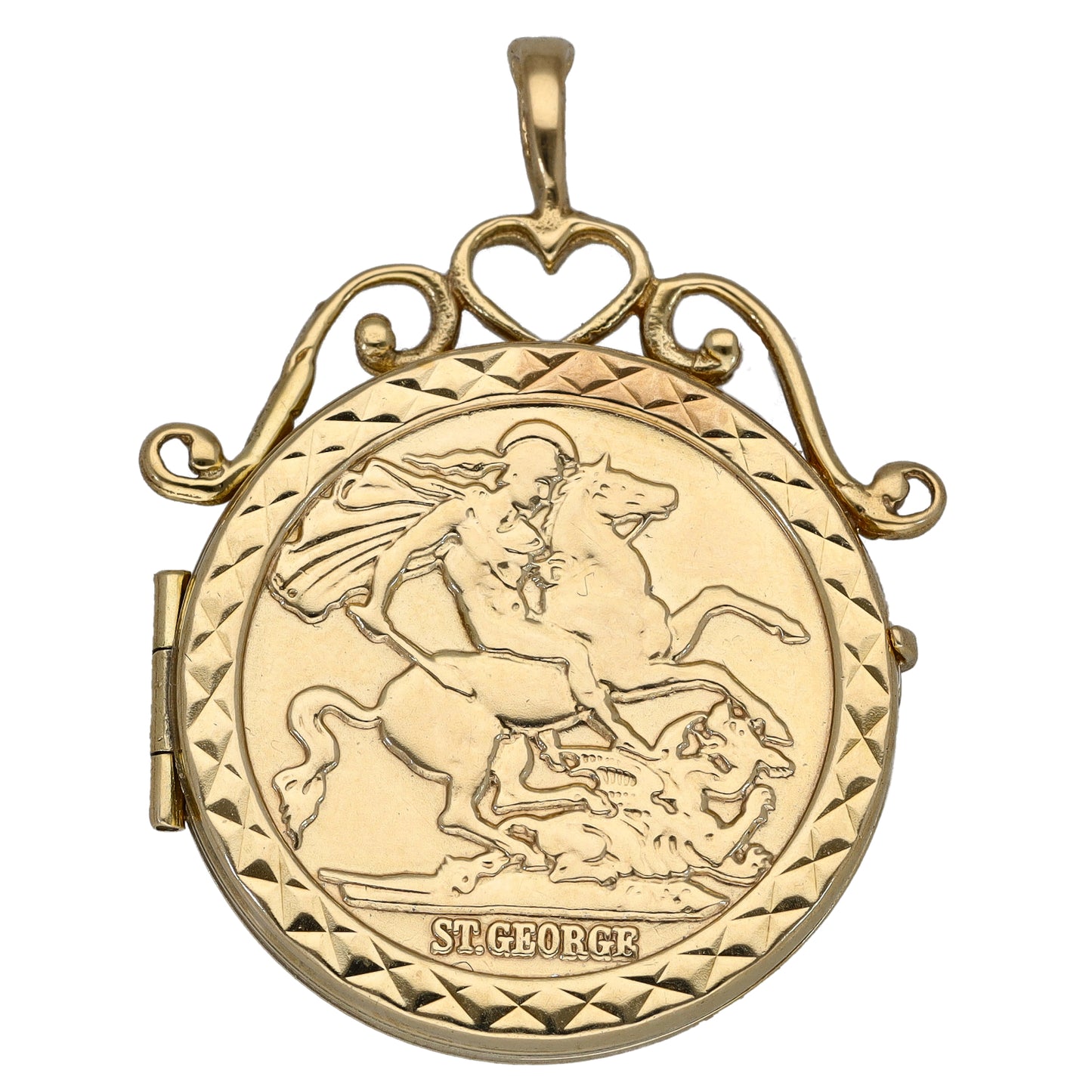 9ct Gold Patterned Locket Pendant