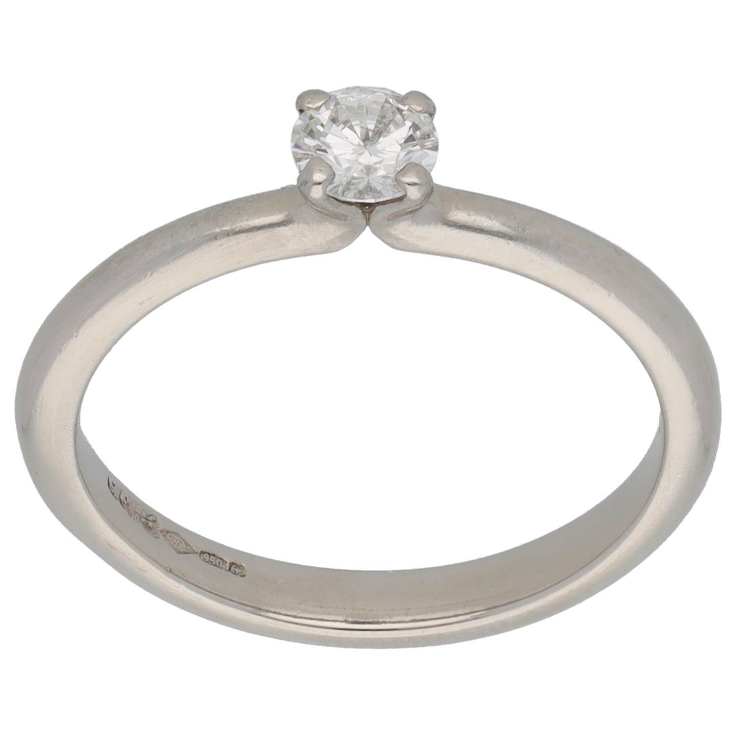 Platinum 0.26ct Diamond Solitaire Ring Size M