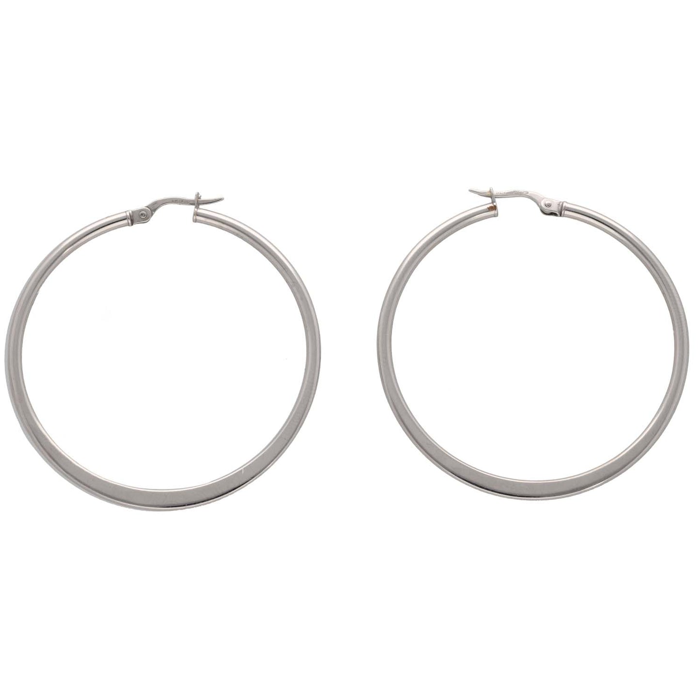 9ct White Gold Hoop Earrings