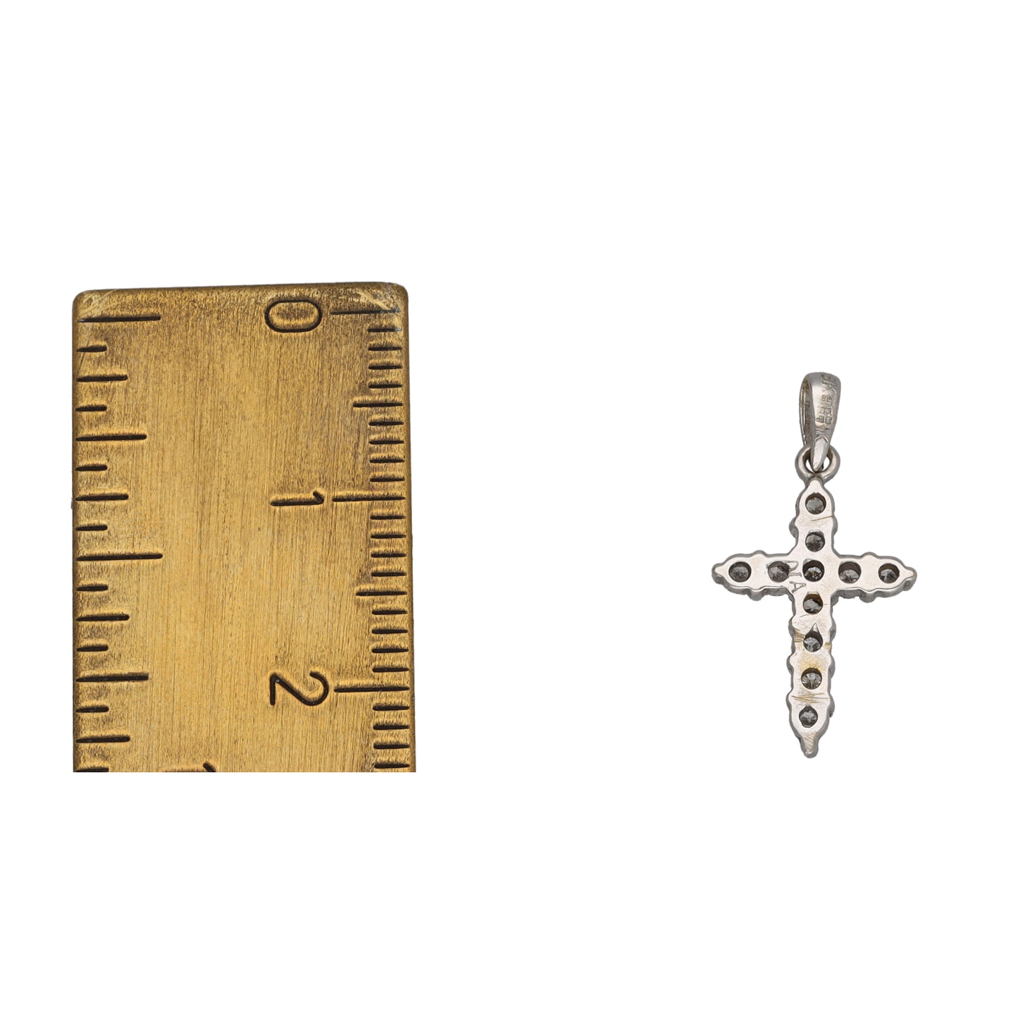 18ct White Gold 0.22ct Diamond Cross Pendant
