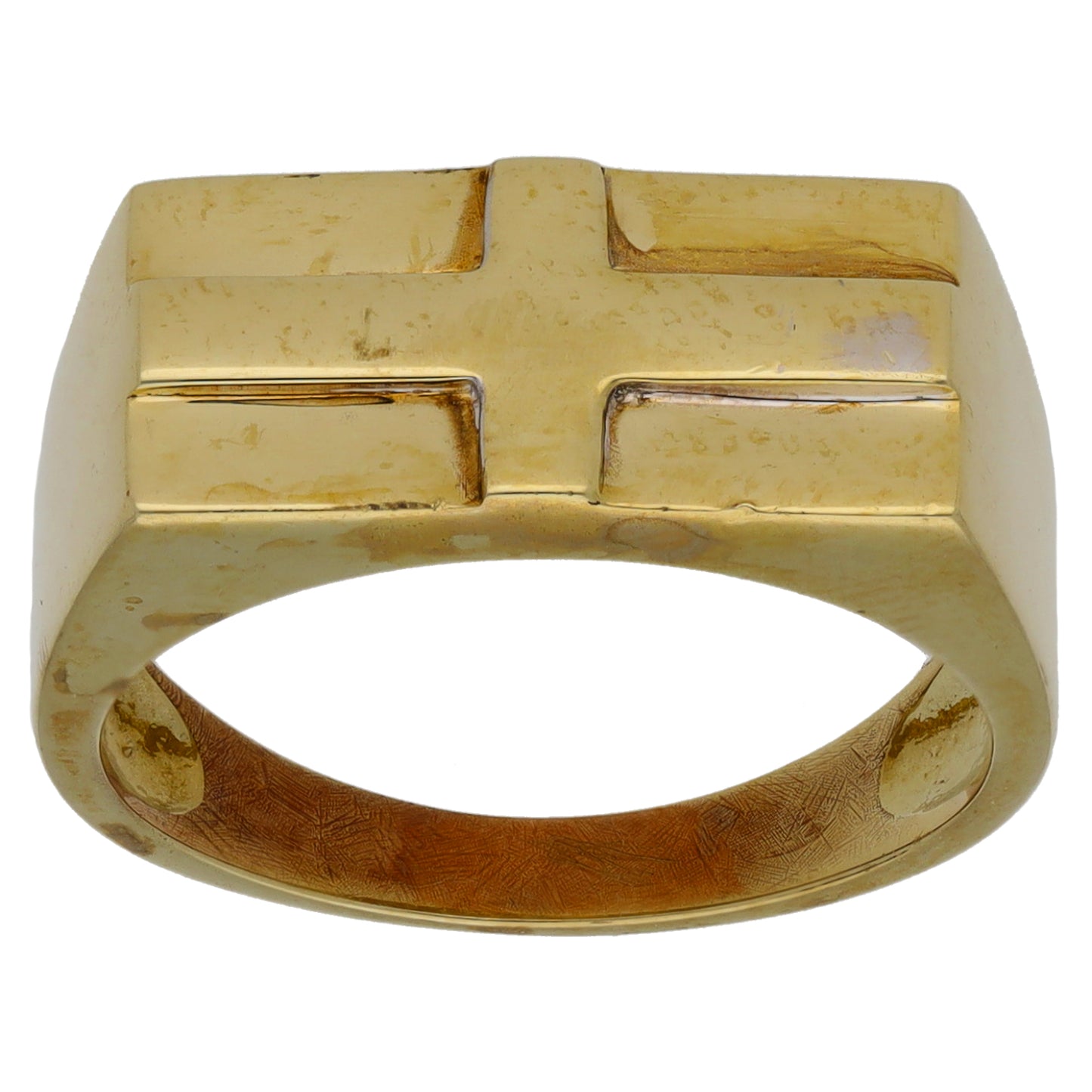 9ct Gold Patterned Signet Ring Size P