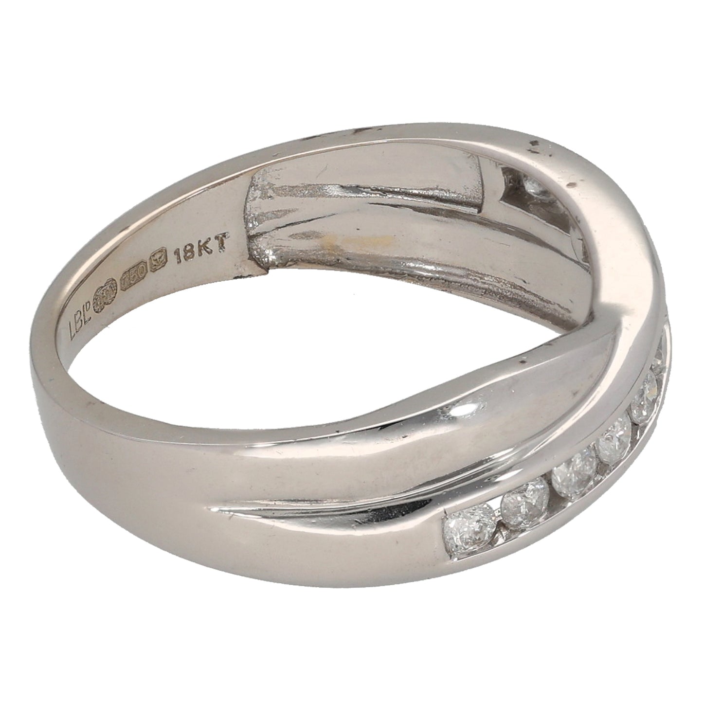 18ct White Gold 0.25ct Diamond Half Eternity Ring Size L