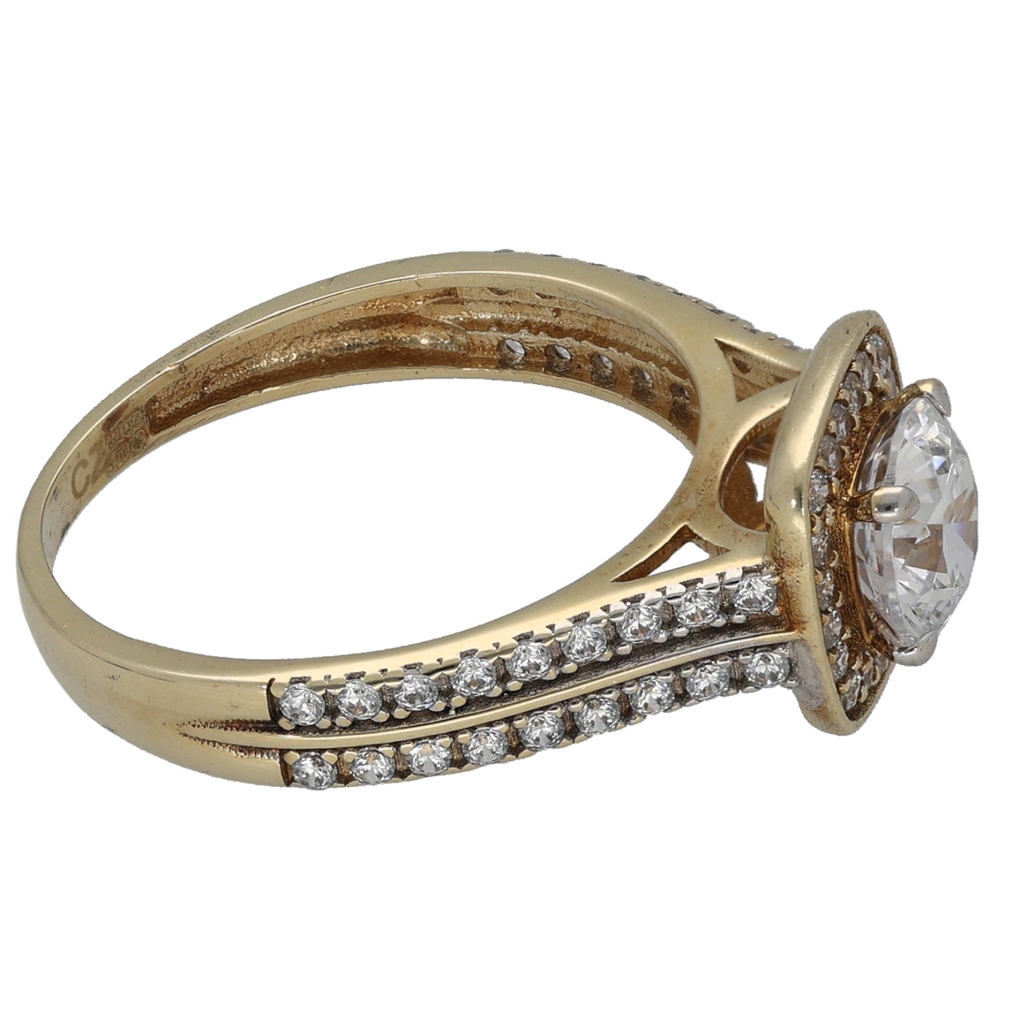 9ct Gold Cubic Zirconia Dress/Cocktail Size K