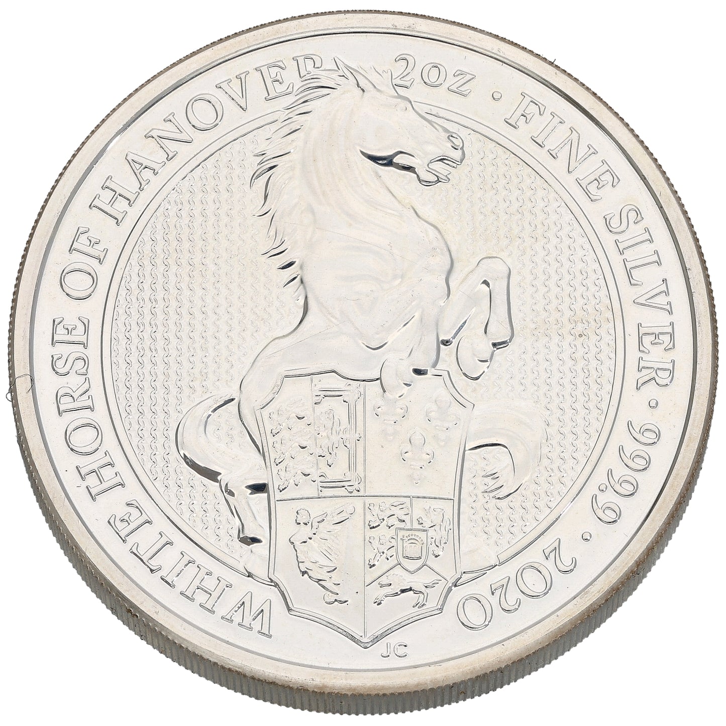 Fine Silver White Horse Of Hanover 2 OZ Coin 2020