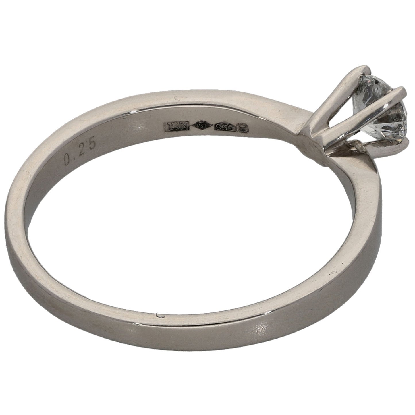 Platinum 0.25ct Diamond Solitaire Ring Size L