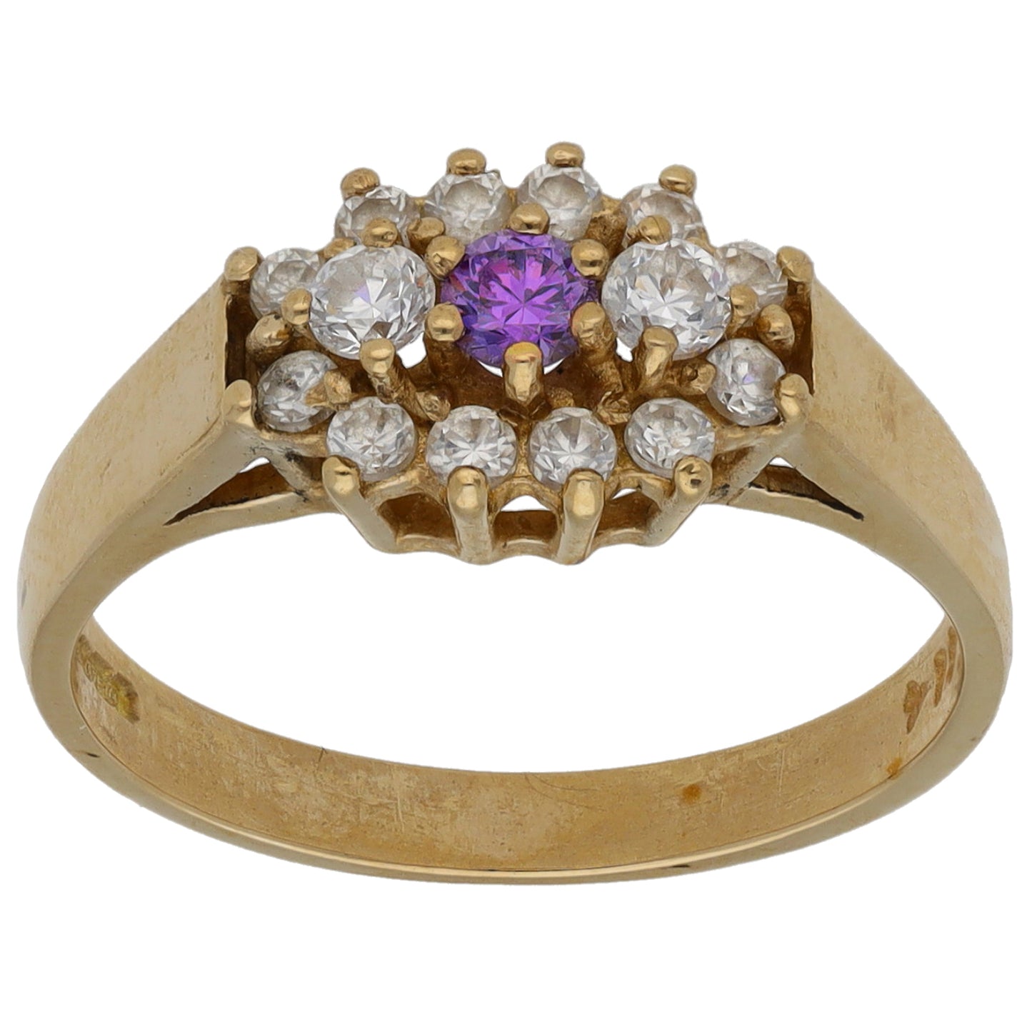 9ct Gold Cubic Zirconia Dress/Cocktail Ring Size N