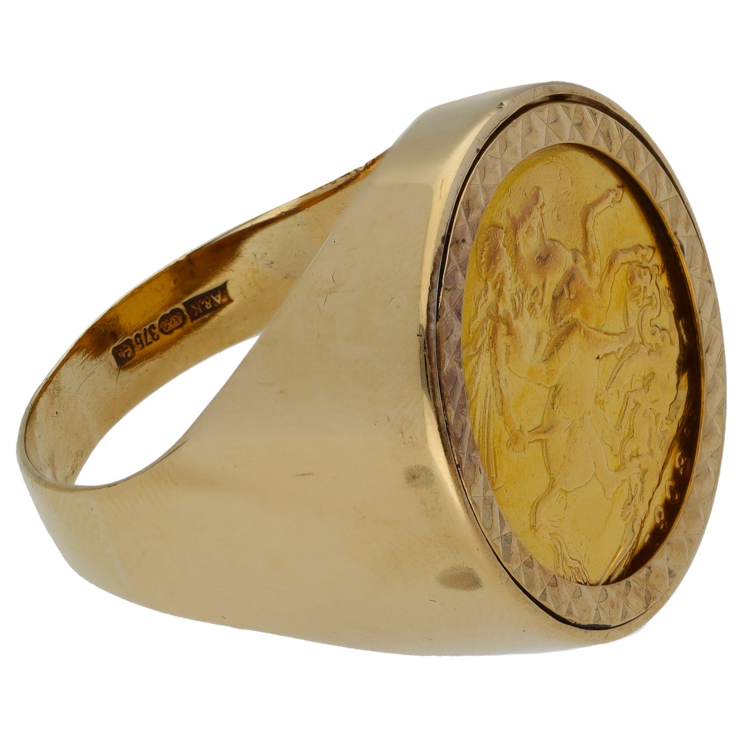 9ct Gold Coin Ring Size Z