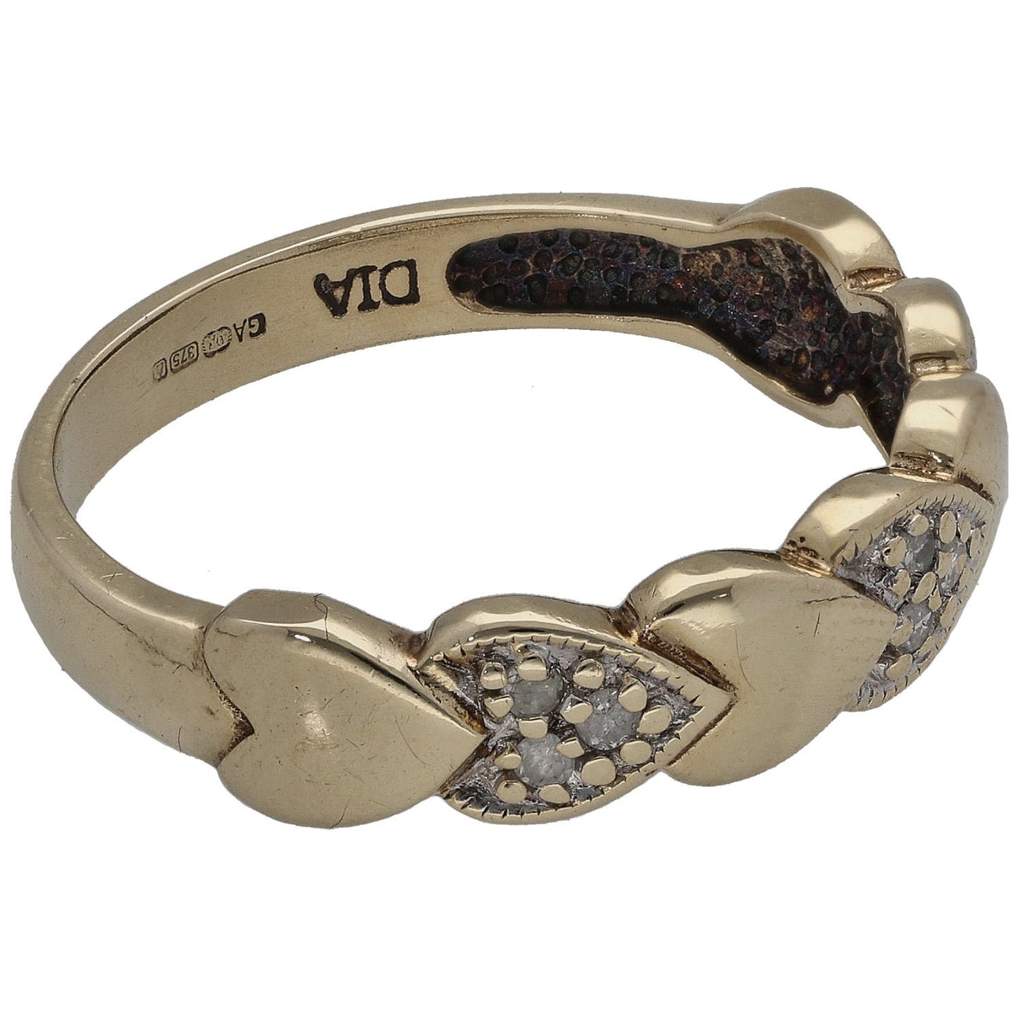 9ct Gold 0.045ct Diamond Dress/Cocktail Ring Size O