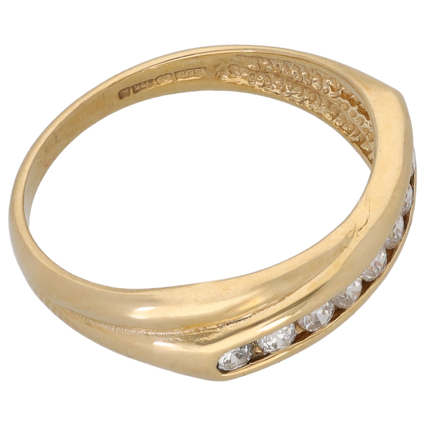 9ct Gold Cubic Zirconia Half Eternity Ring Size M
