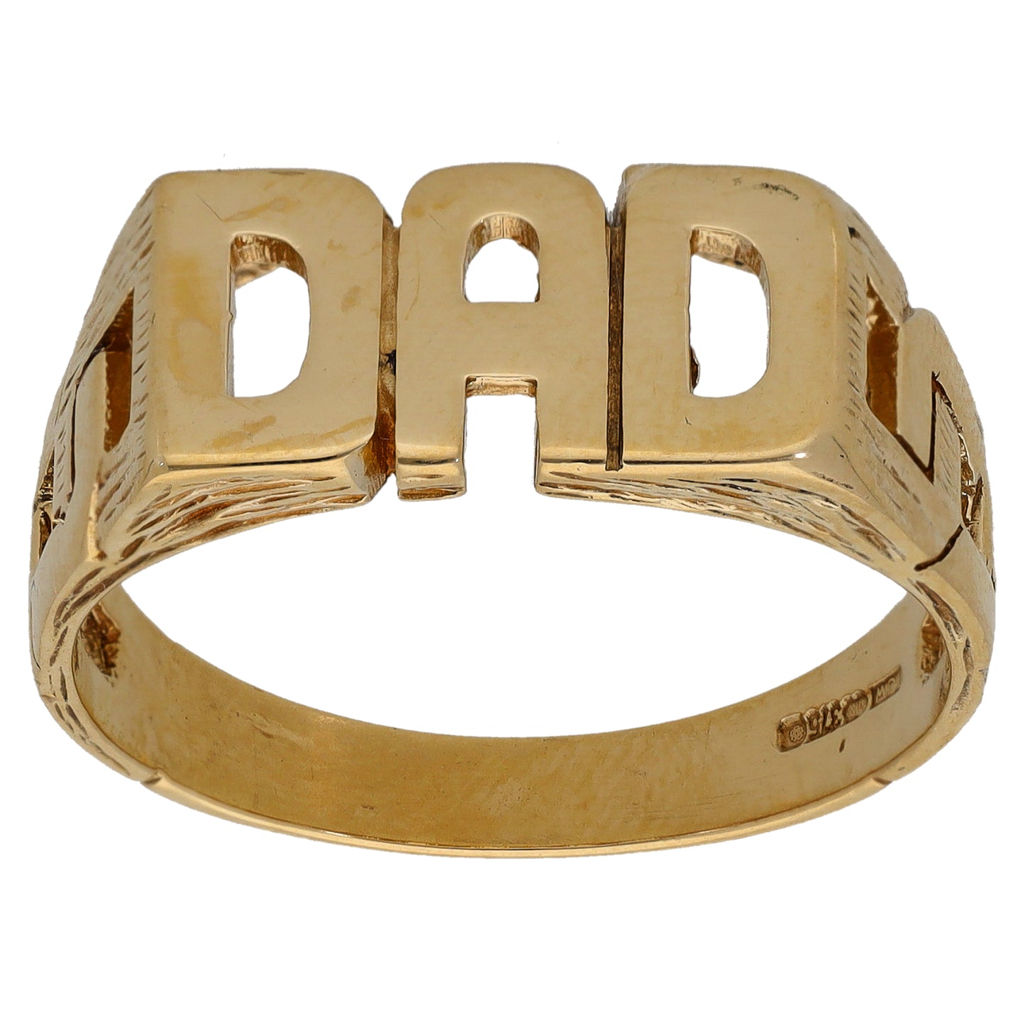 9ct Gold Dad Ring Size V