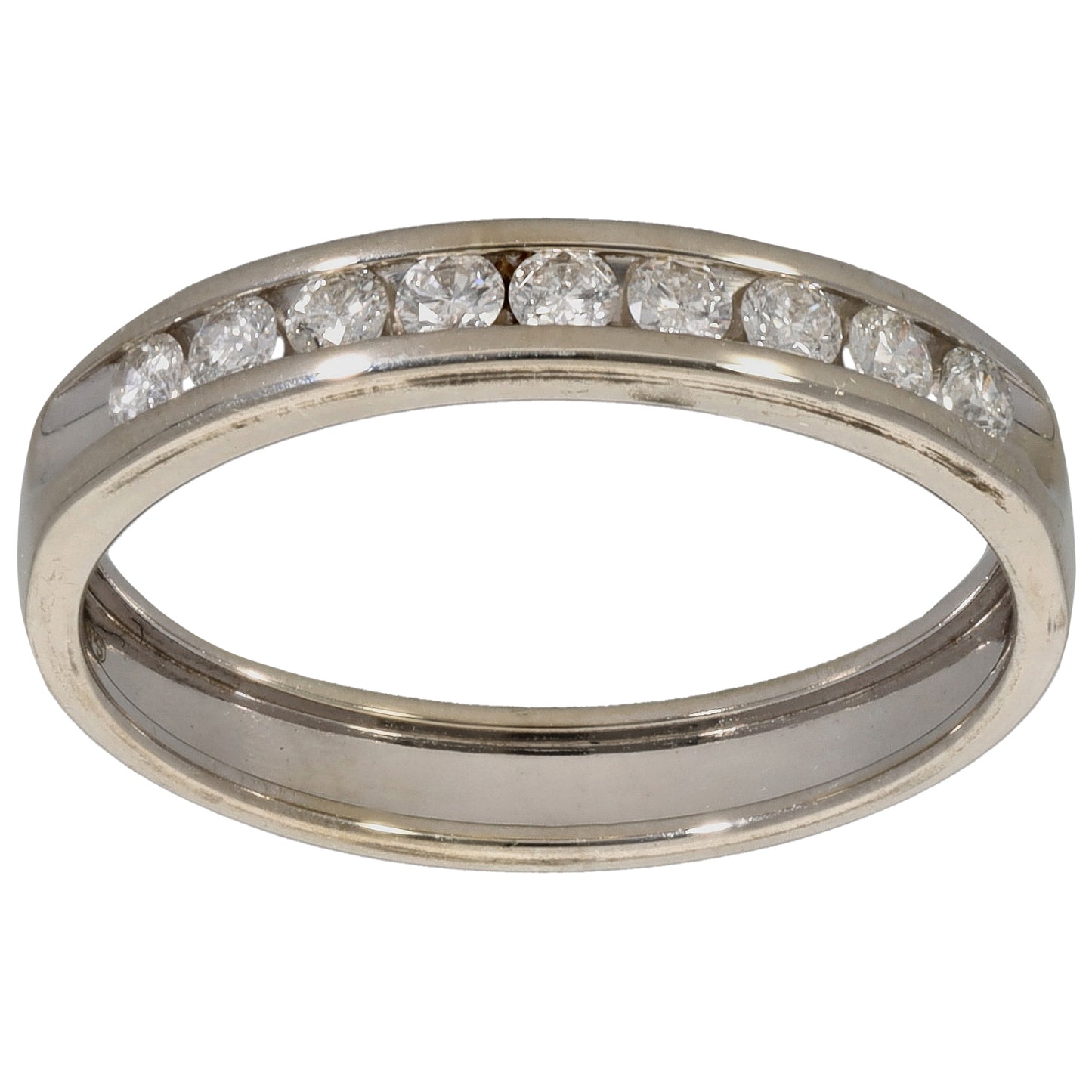 9ct White Gold 0.25ct Diamond Half Eternity Ring Size N