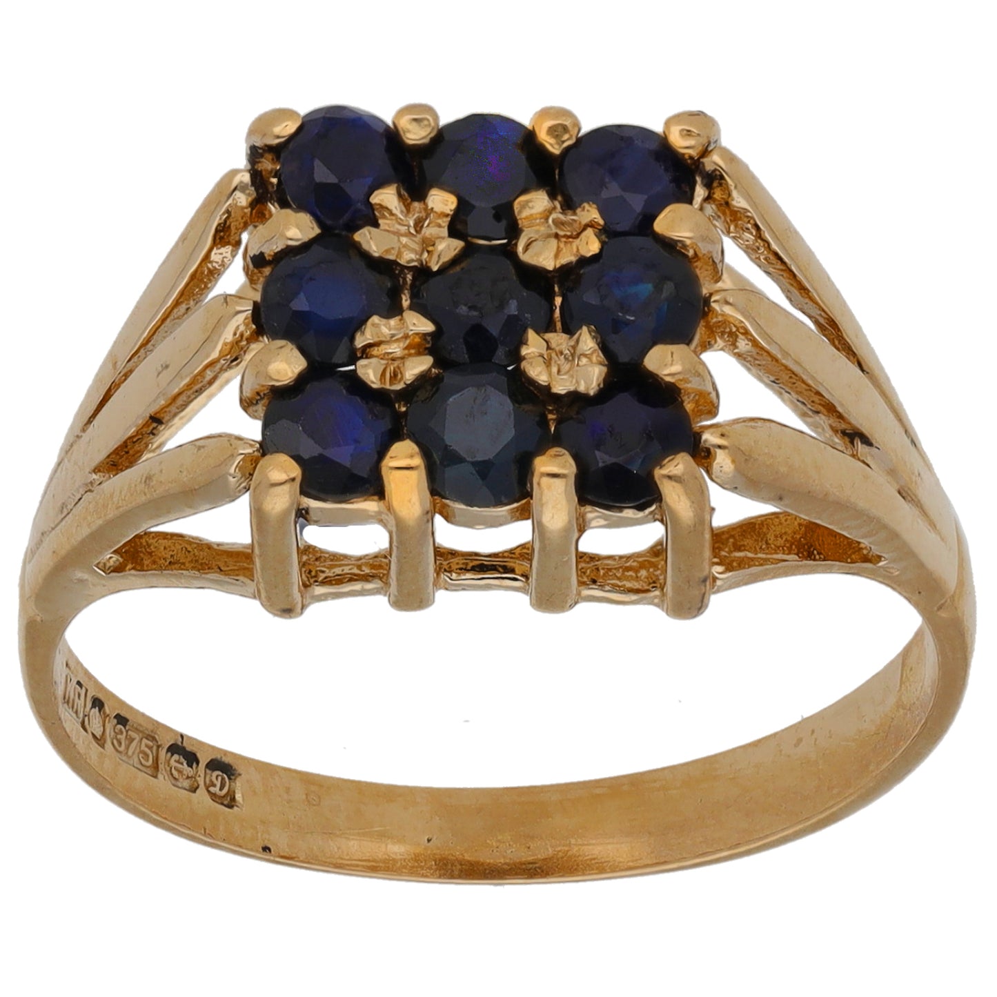 9ct Gold Sapphire Dress/Cocktail Ring Size O