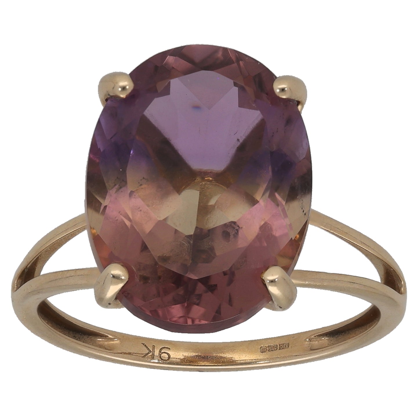 9ct Gold Ametrine Single Stone Ring Size R