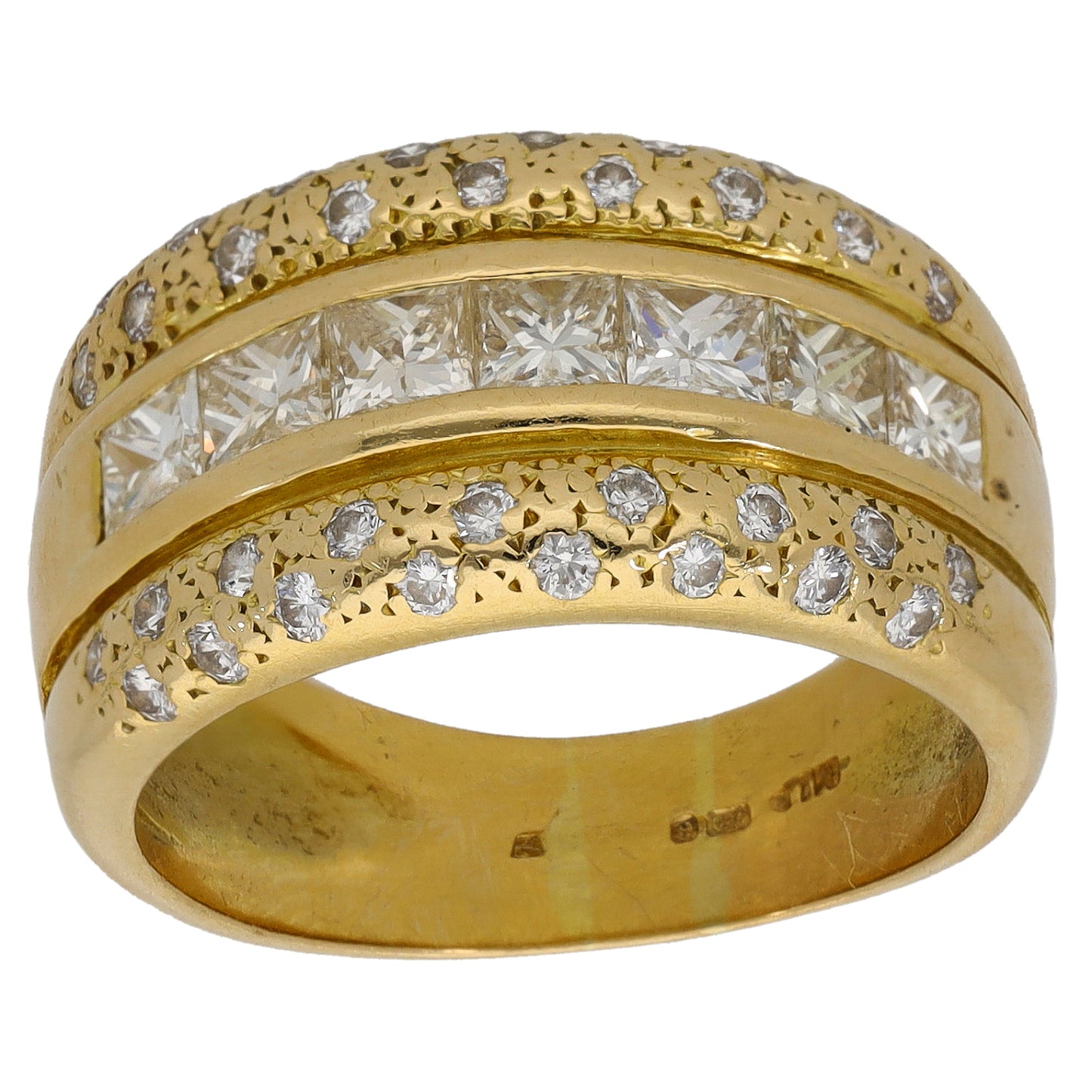 18ct Gold 1.56ct Diamond Dress/Cocktail Ring Size O