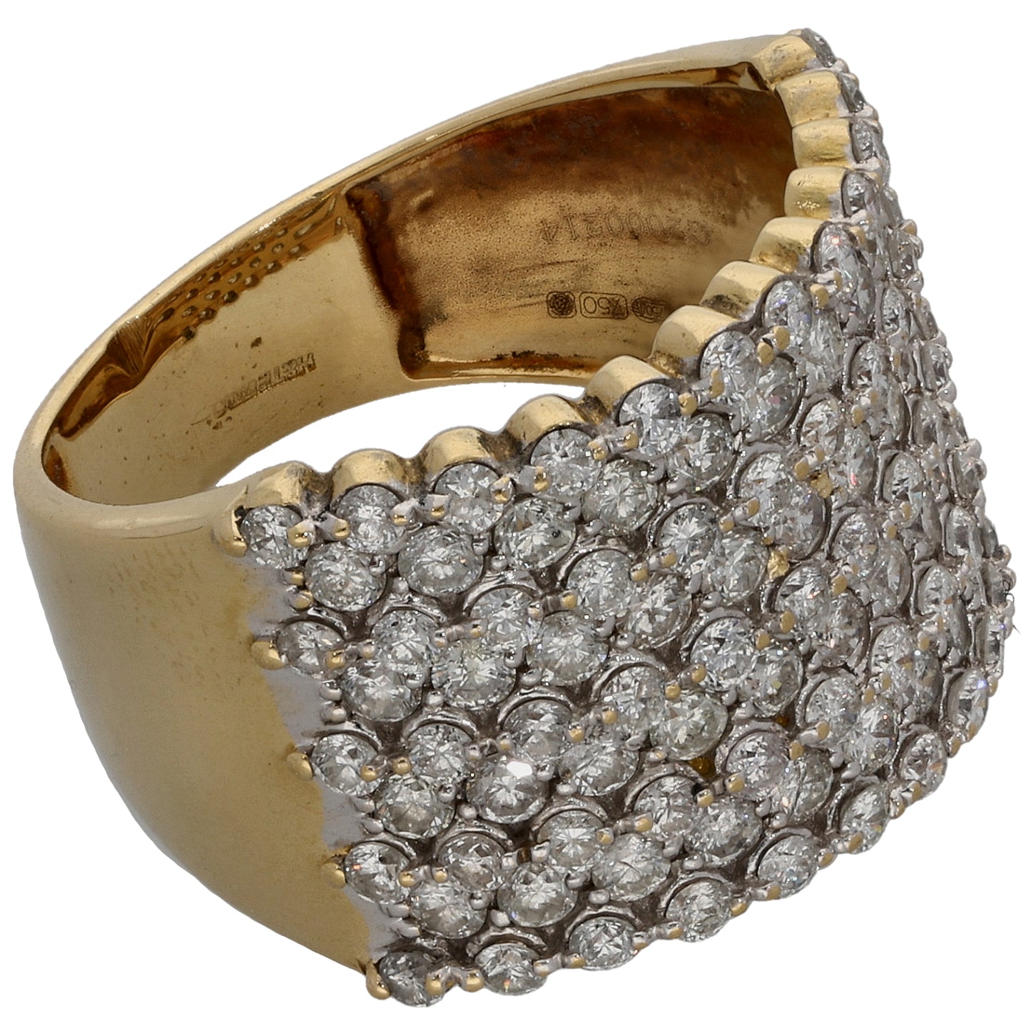 18ct Gold 2.00ct Diamond Dress/Cocktail Ring Size O