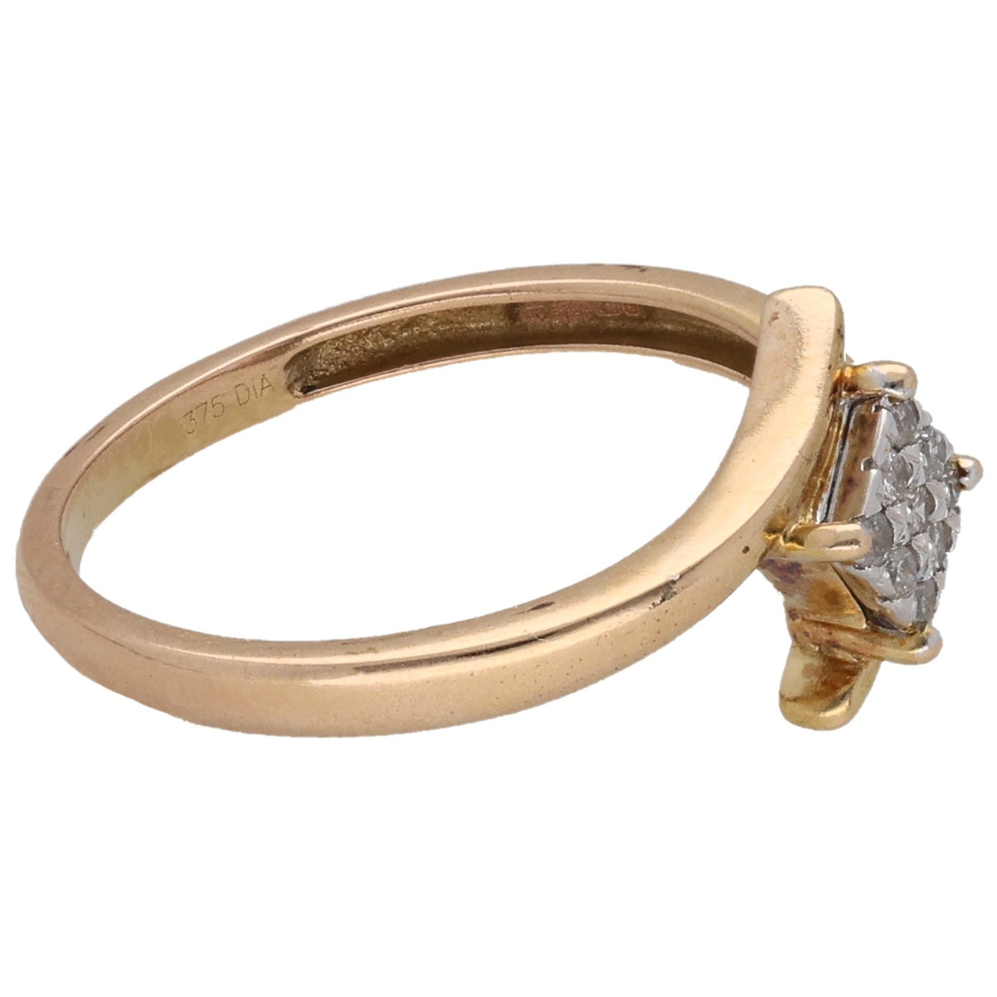 9ct Gold 0.09ct Diamond Dress/Cocktail Ring Size O