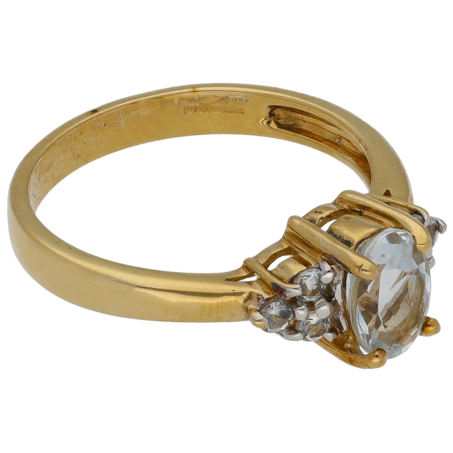 9ct Gold Sapphire & Aquamarine Dress/Cocktail Ring Size N
