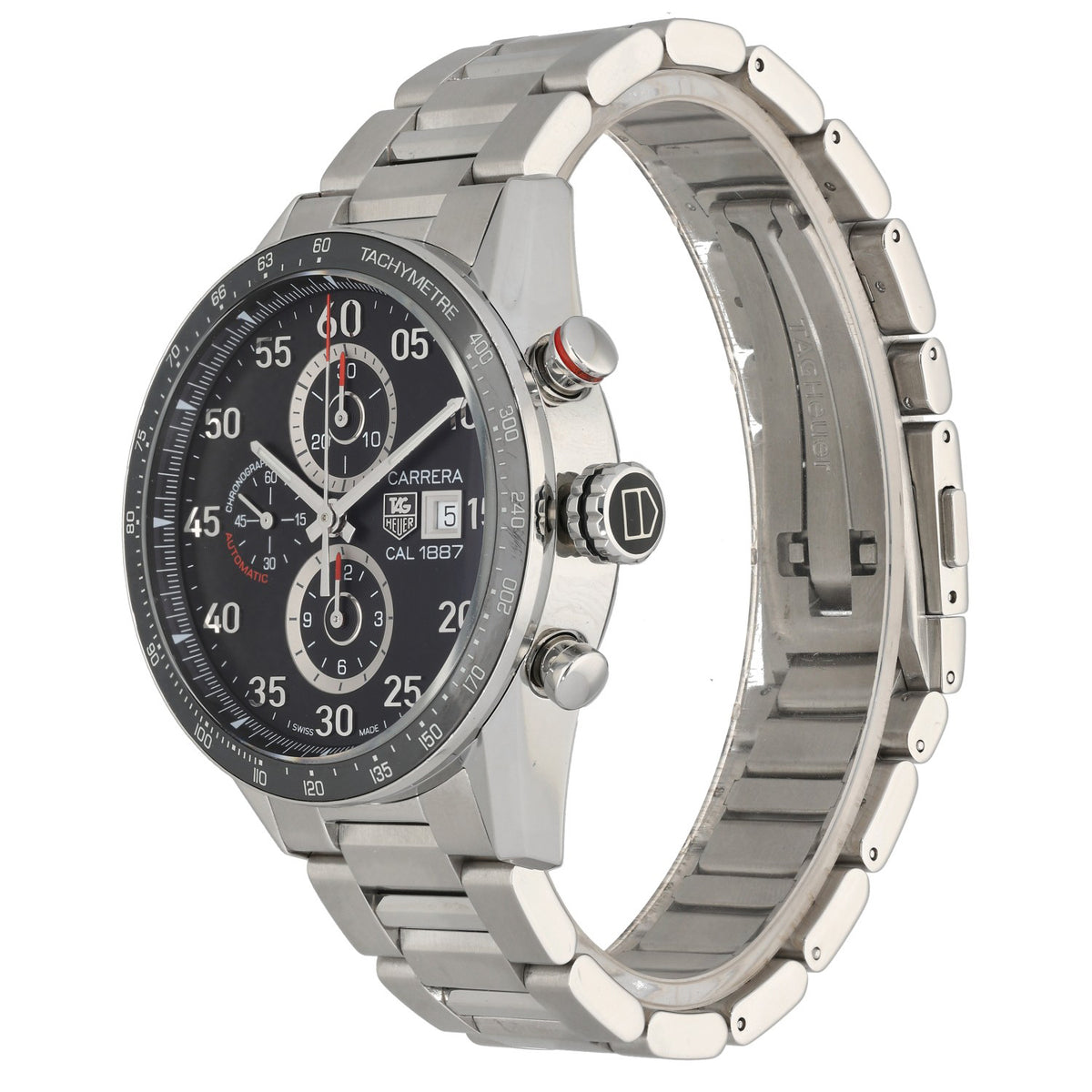Tag Heuer Carrera CAR2A10-5 , black dialed watch with tachymetre bezel