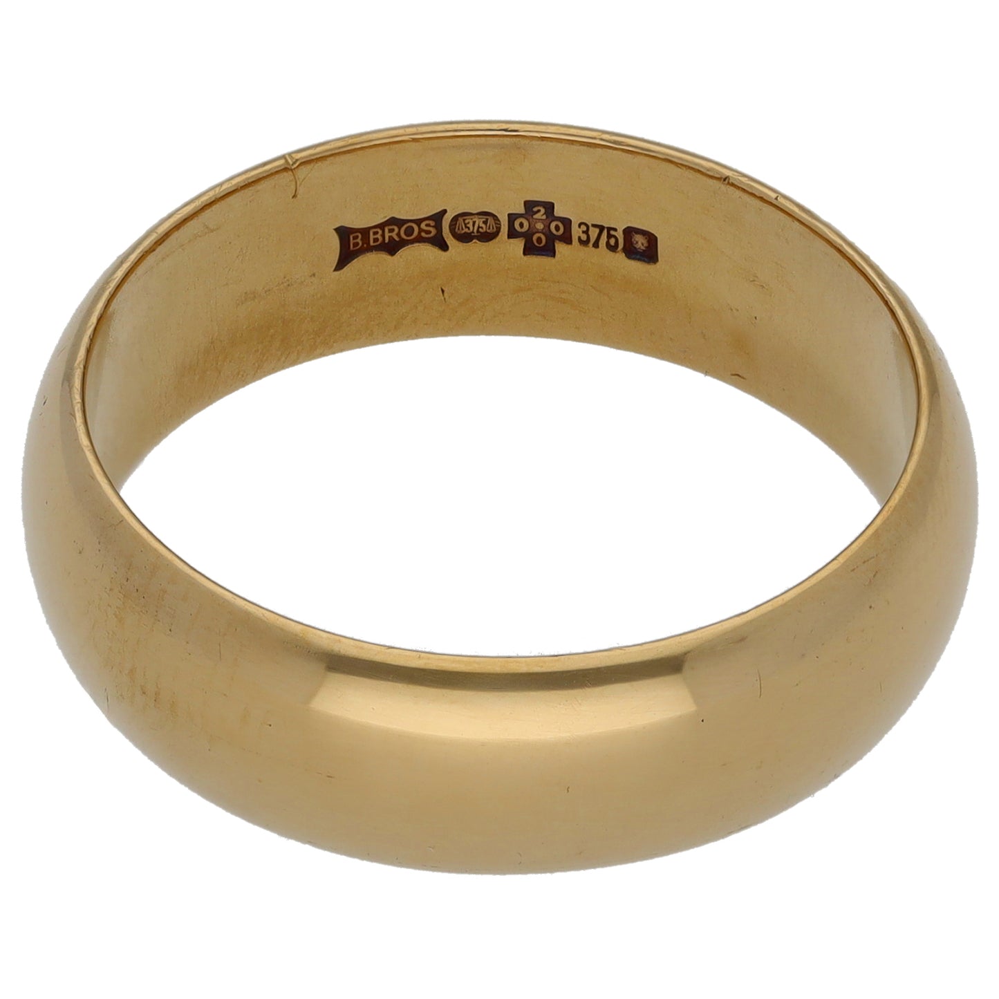 9ct Gold Plain Wedding Ring Size S