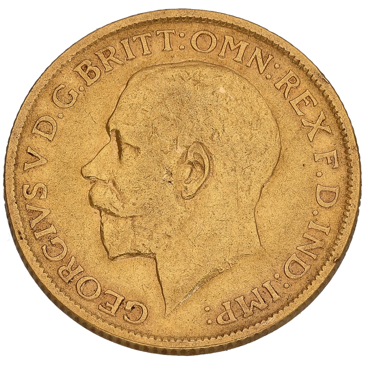 22ct Gold King George V Half Sovereign Coin 1918