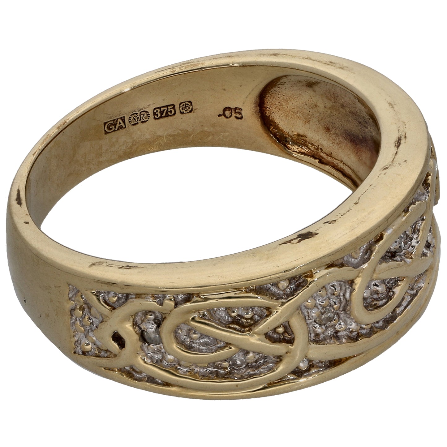 9ct Gold 0.05ct Diamond Alternative Ring Size S