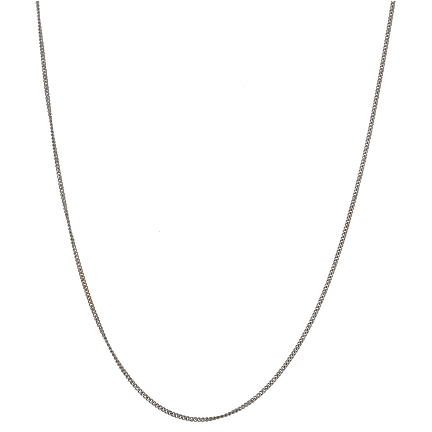 18ct White Gold Curb Chain 18"