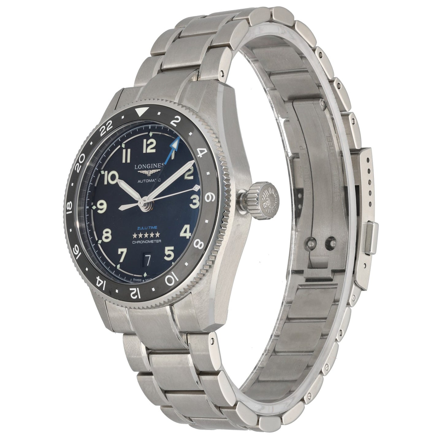 Longines Spirit Zulu Time L3.802.4 39mm Stainless Steel Watch