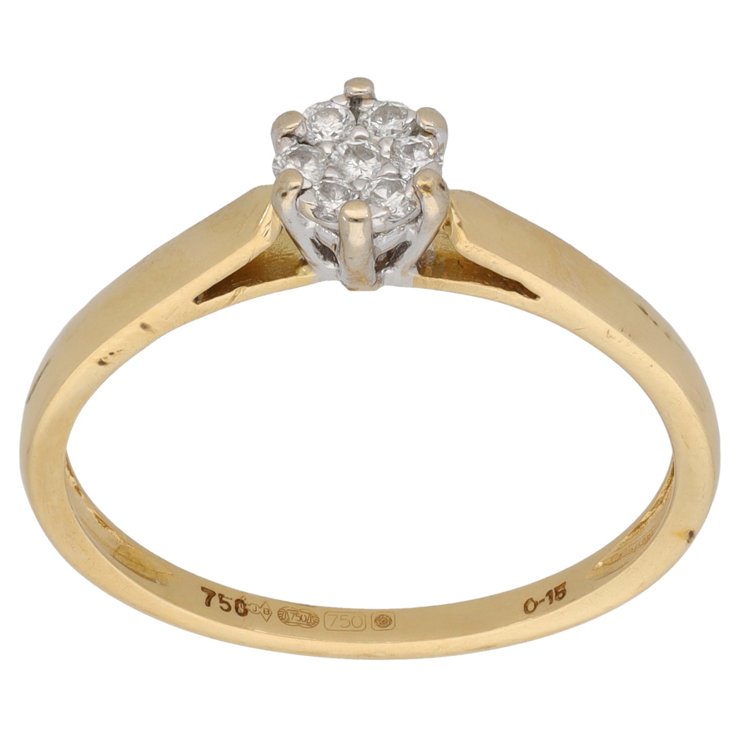 18ct Gold 0.15ct Diamond Cluster Ring Size U