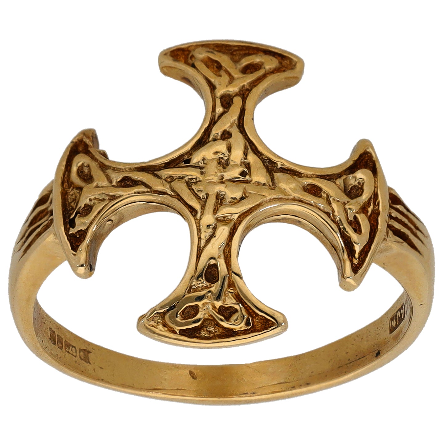 9ct Gold Cross Ring Size Q
