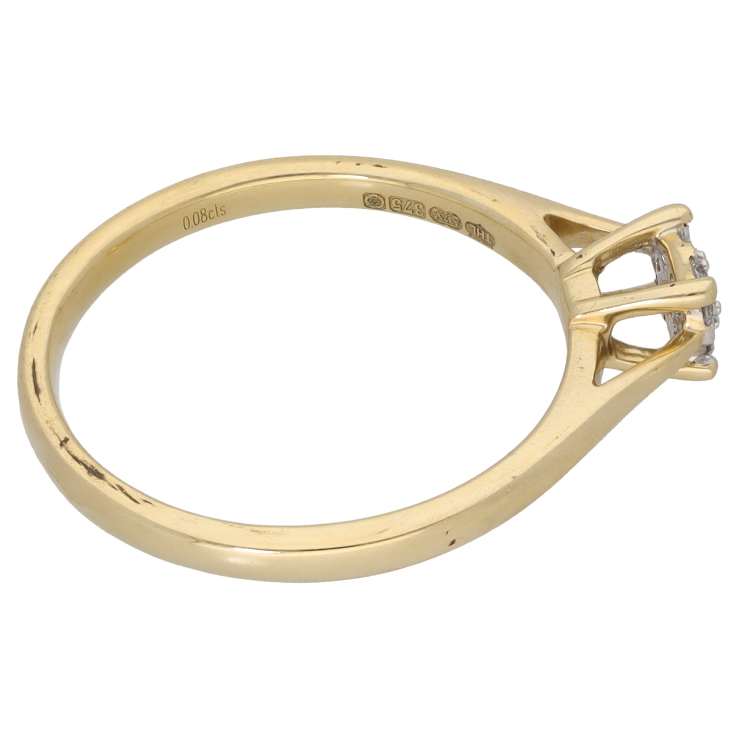 9ct Gold 0.08ct Diamond Dress/Cocktail Ring Size N