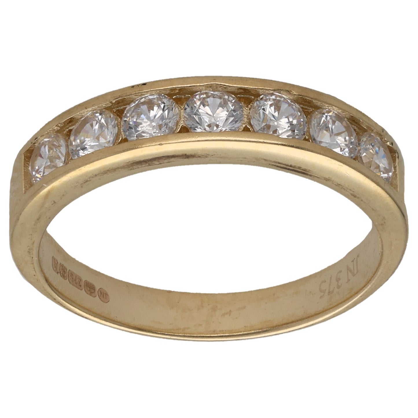 9ct Gold Cubic Zirconia Half Eternity Ring Size N