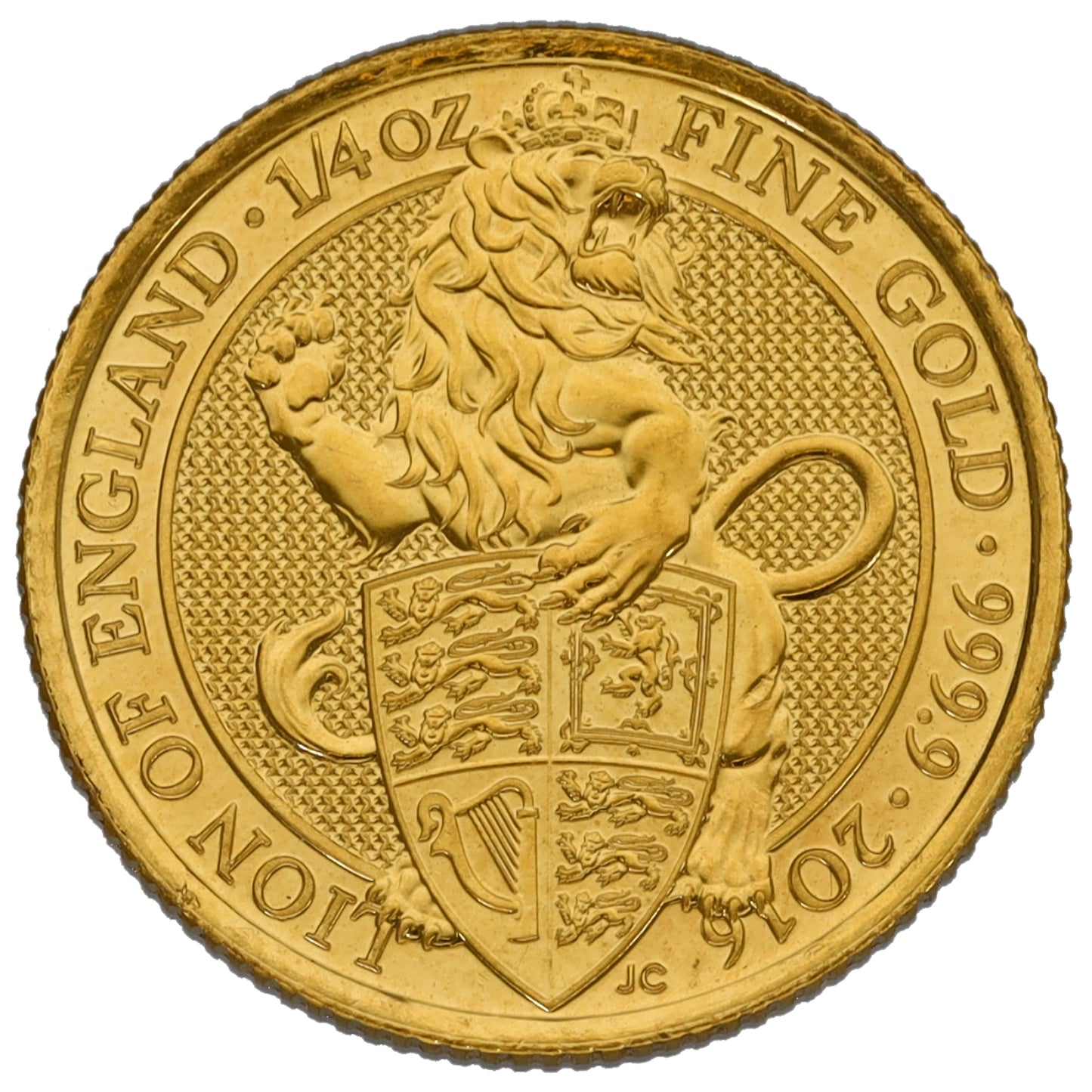 24ct Gold Lion Of England 1/4 OZ Coin 2016