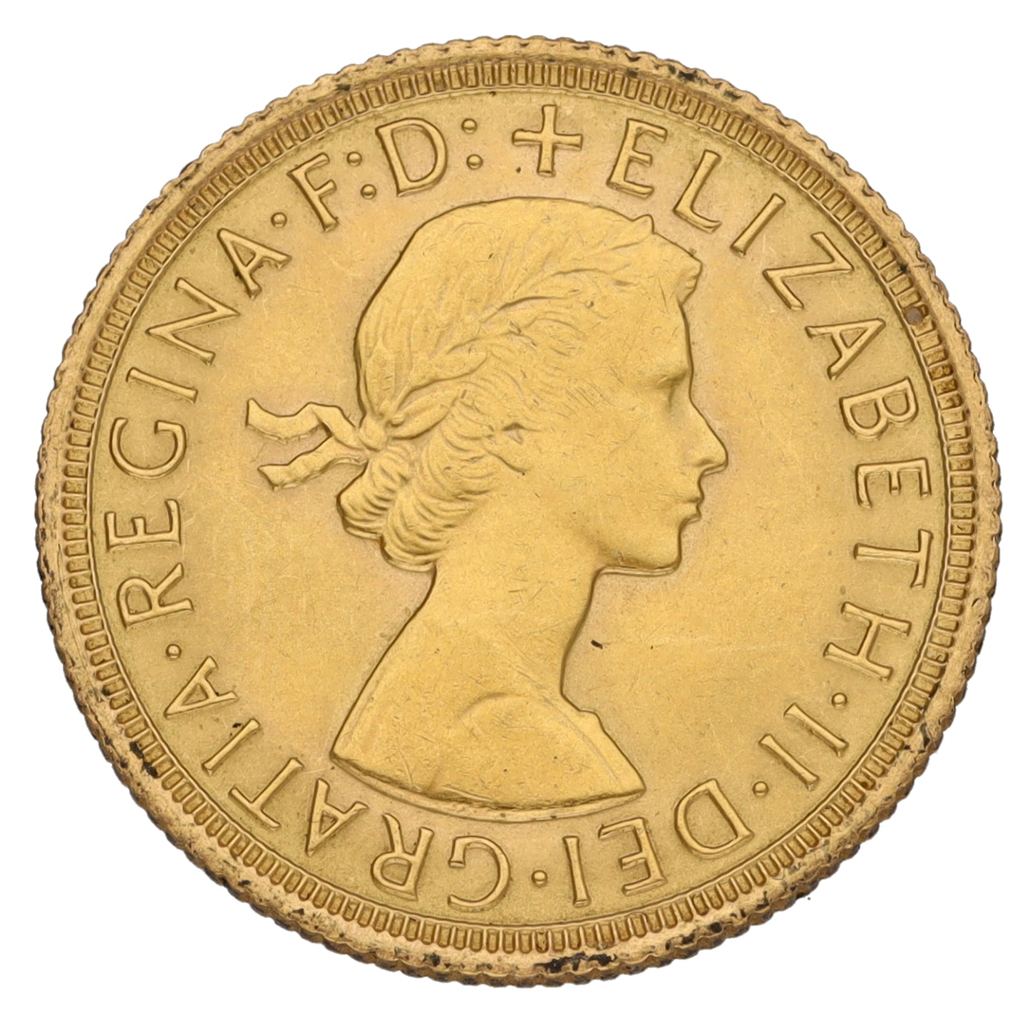 22ct Gold Queen Elizabeth II Full Sovereign Coin 1968