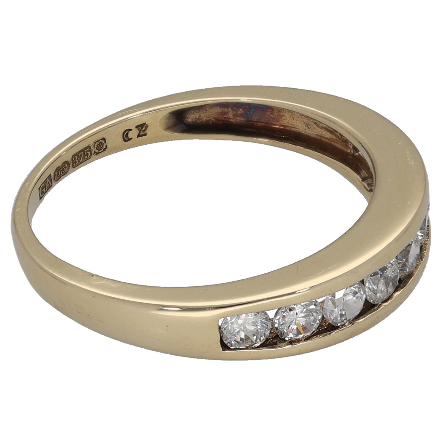 9ct Gold Cubic Zirconia Half Eternity Ring Size M